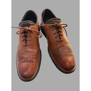 Cole Haan Original Grand Wingtip Oxford Brown Leather Shoes Men's 13D Perforated